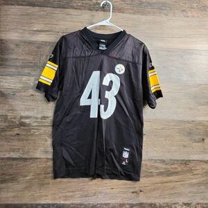 Polamalu Pittsburgh Steelers Reebok Black and Yellow Men's Jersey